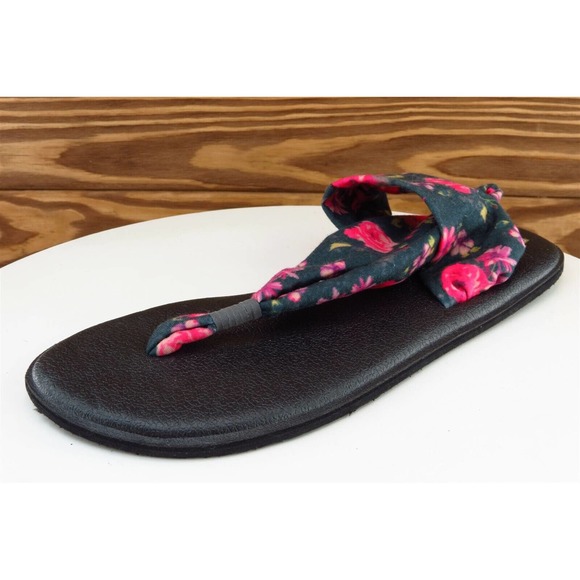 Sanuk Youth Girls Shoes Size 6-7 M‎ Pink Slingback Fabric - Picture 1 of 8